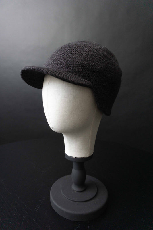 Vintage Bugatti Schiebermütze Strick, Grau–Purple theplaincircle vintage