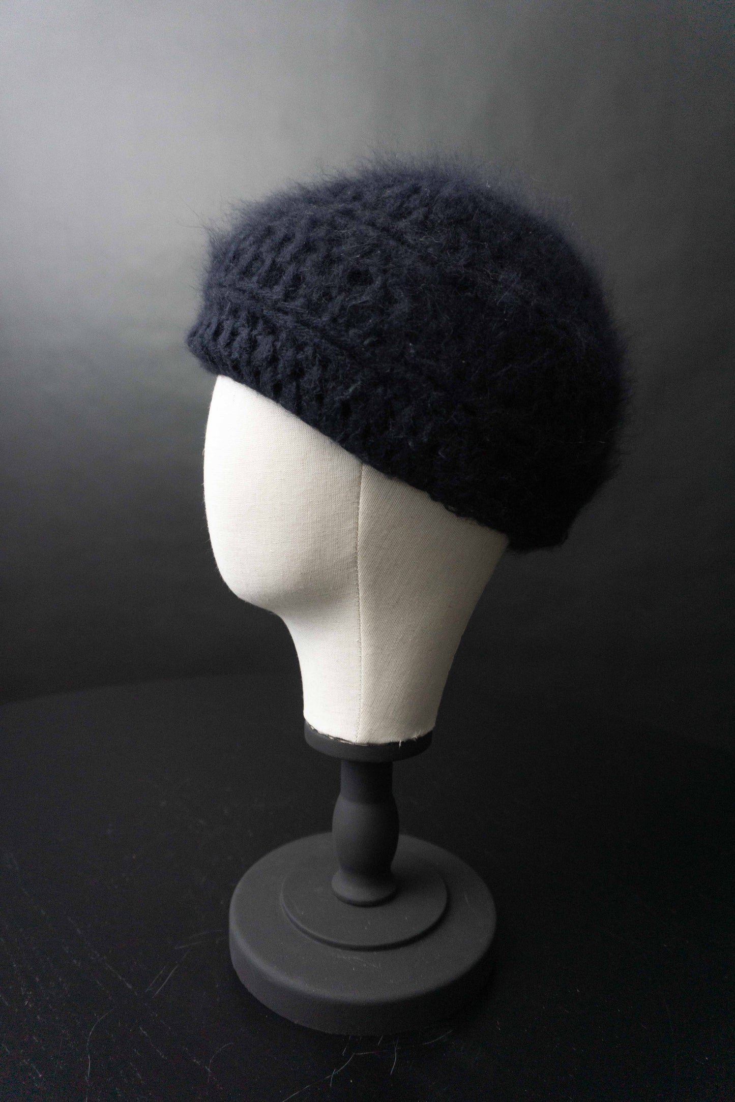 Vintage Angora Mütze Navy, S–M theplaincircle vintage
