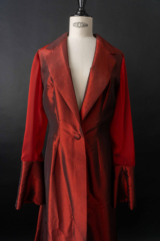 Vintage Organza Mantel Blutrot, M–L theplaincircle vintage