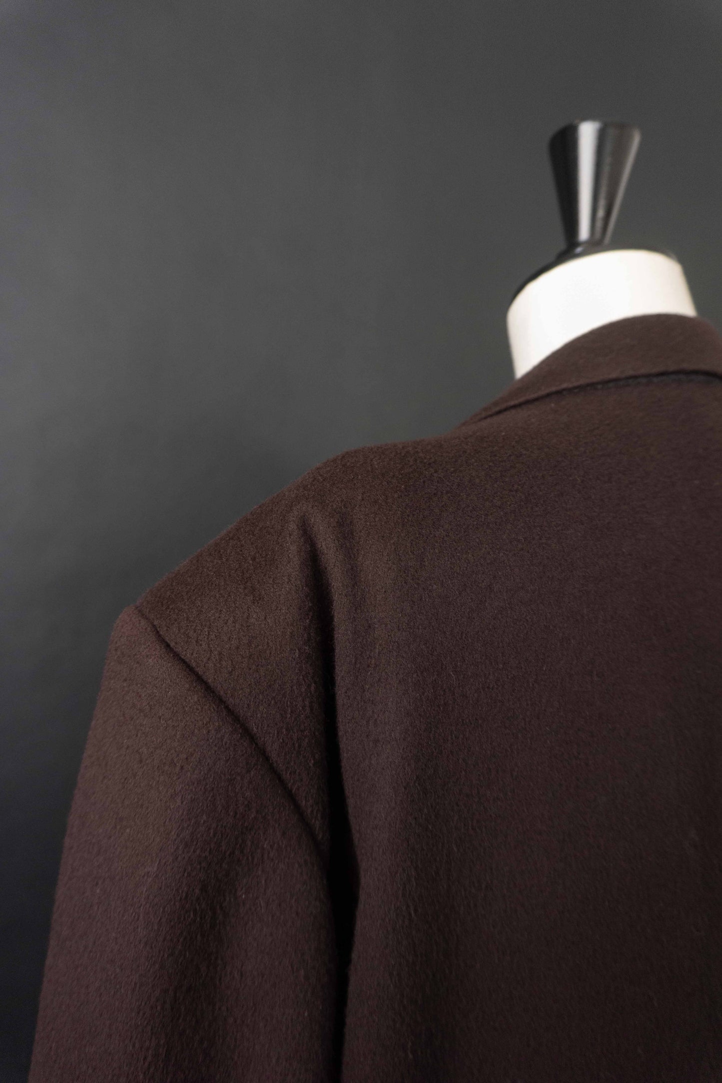 Dunkelroter Vintage Wollmantel aus den 80ern