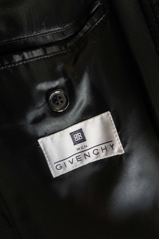 Schwarzer Vintage Woll-Kaschmir Mantel von Givenchy Men mit minimalistischer Avantgarde-Silhouette