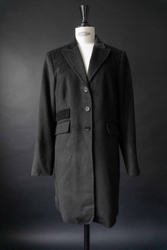 Vampy Kaschmirmantel UNGER Schwarz, S–M theplaincircle vintage