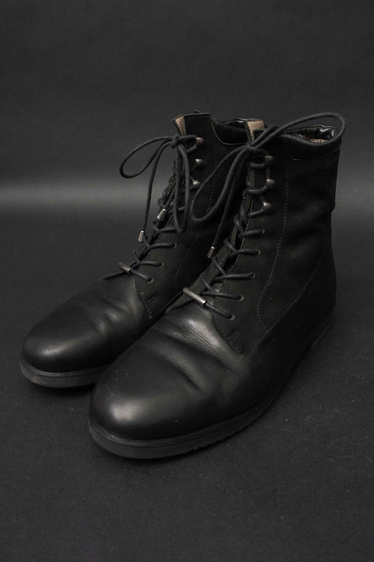 Vabene Vintage Leder Boots schwarz Damen Schnürstiefeletten