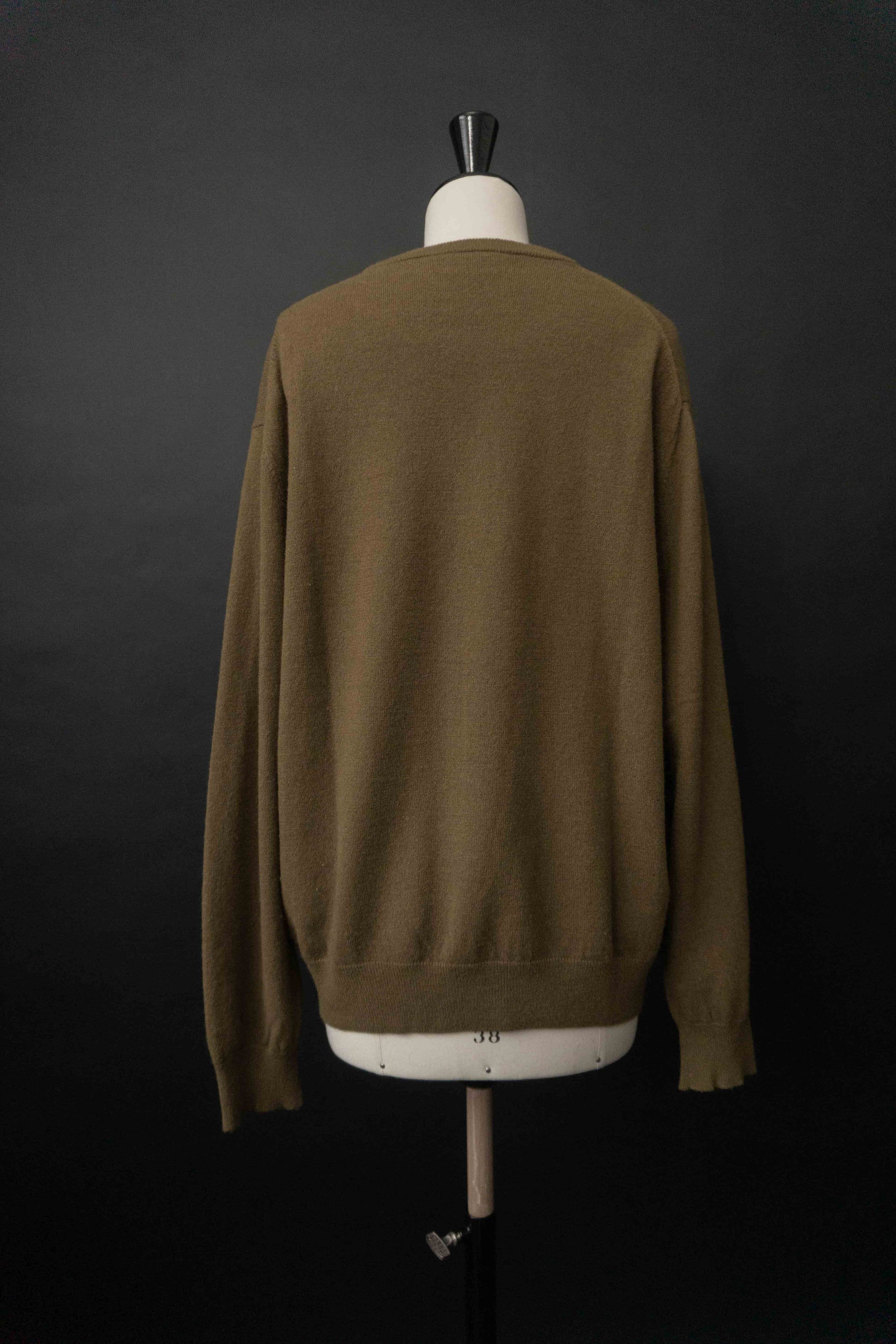 Vintage Lacoste Pullover khaki aus reiner Schurwolle