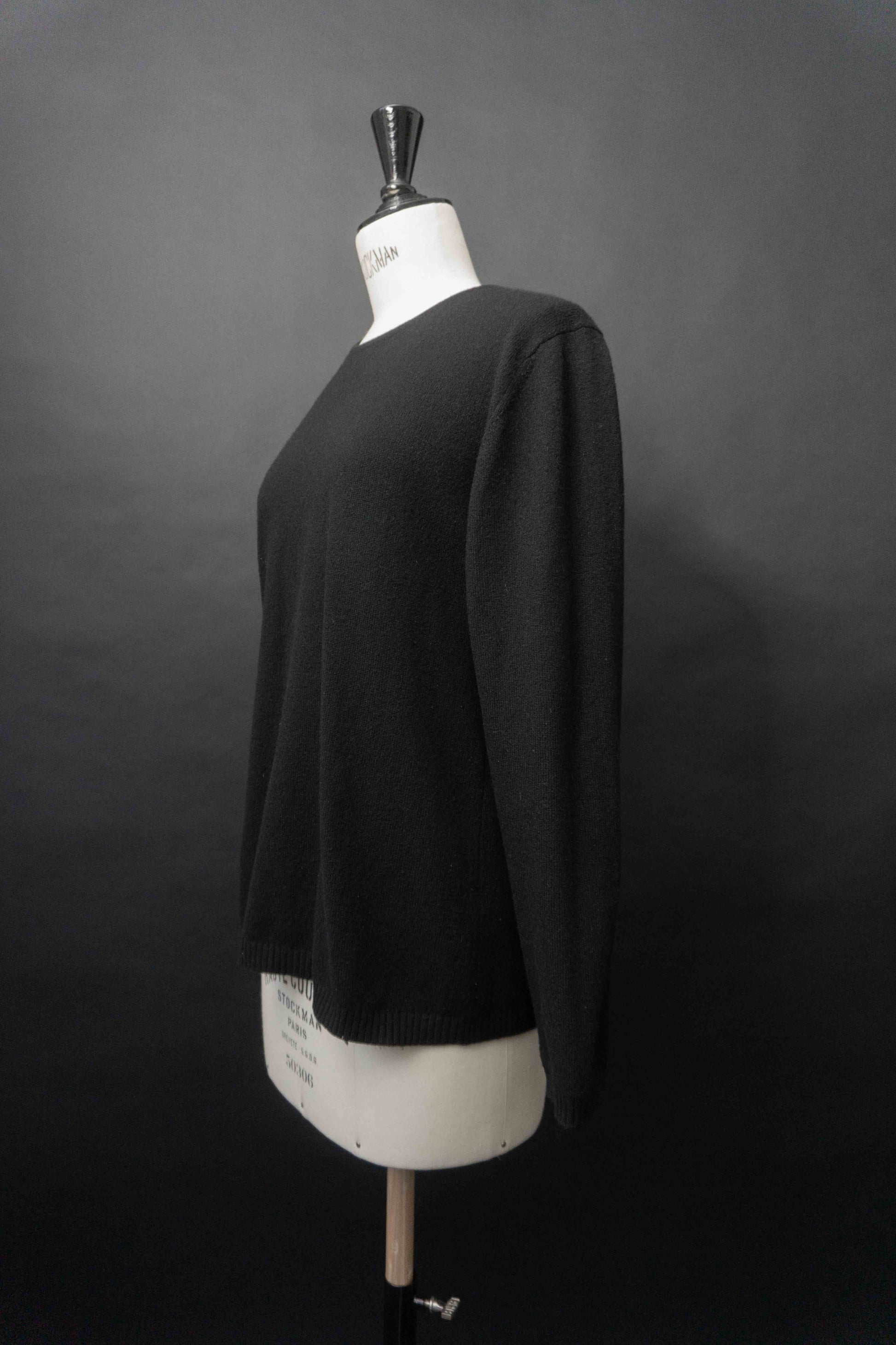 Schwarzer Vintage Kaschmir Pullover aus feinem Strickstoff 90er Jahre