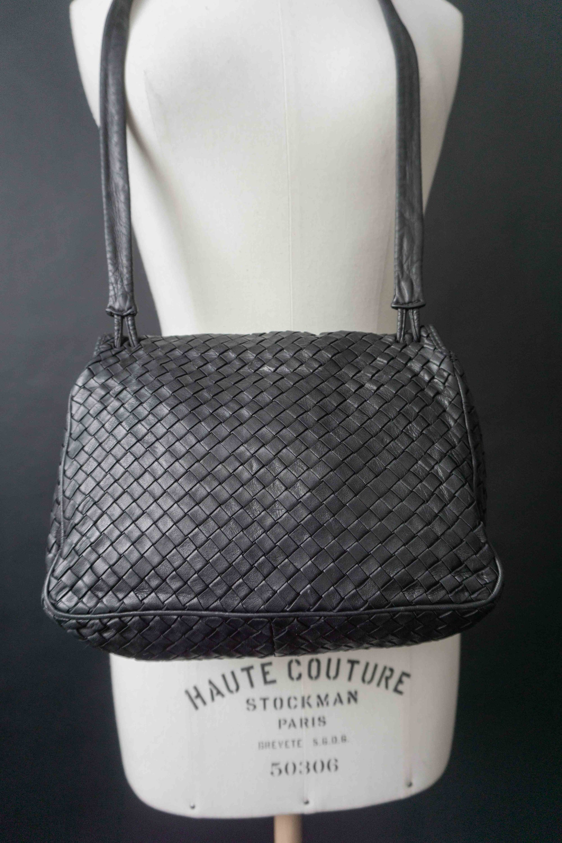 Vintage Umhängetasche geflochtenes Leder theplaincircle vintage