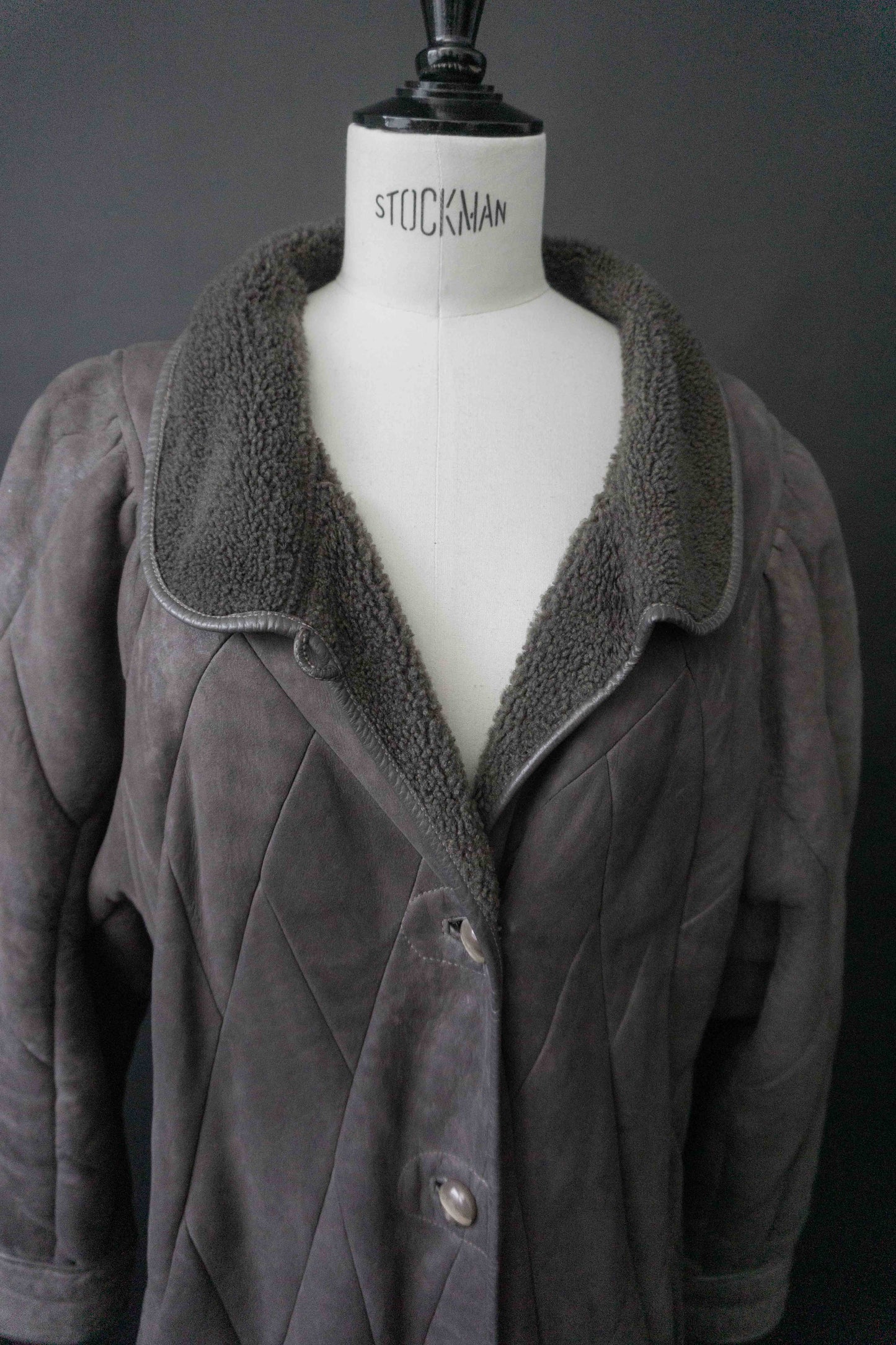 Vintage 70s Lammfellmantel Greige, M theplaincircle vintage