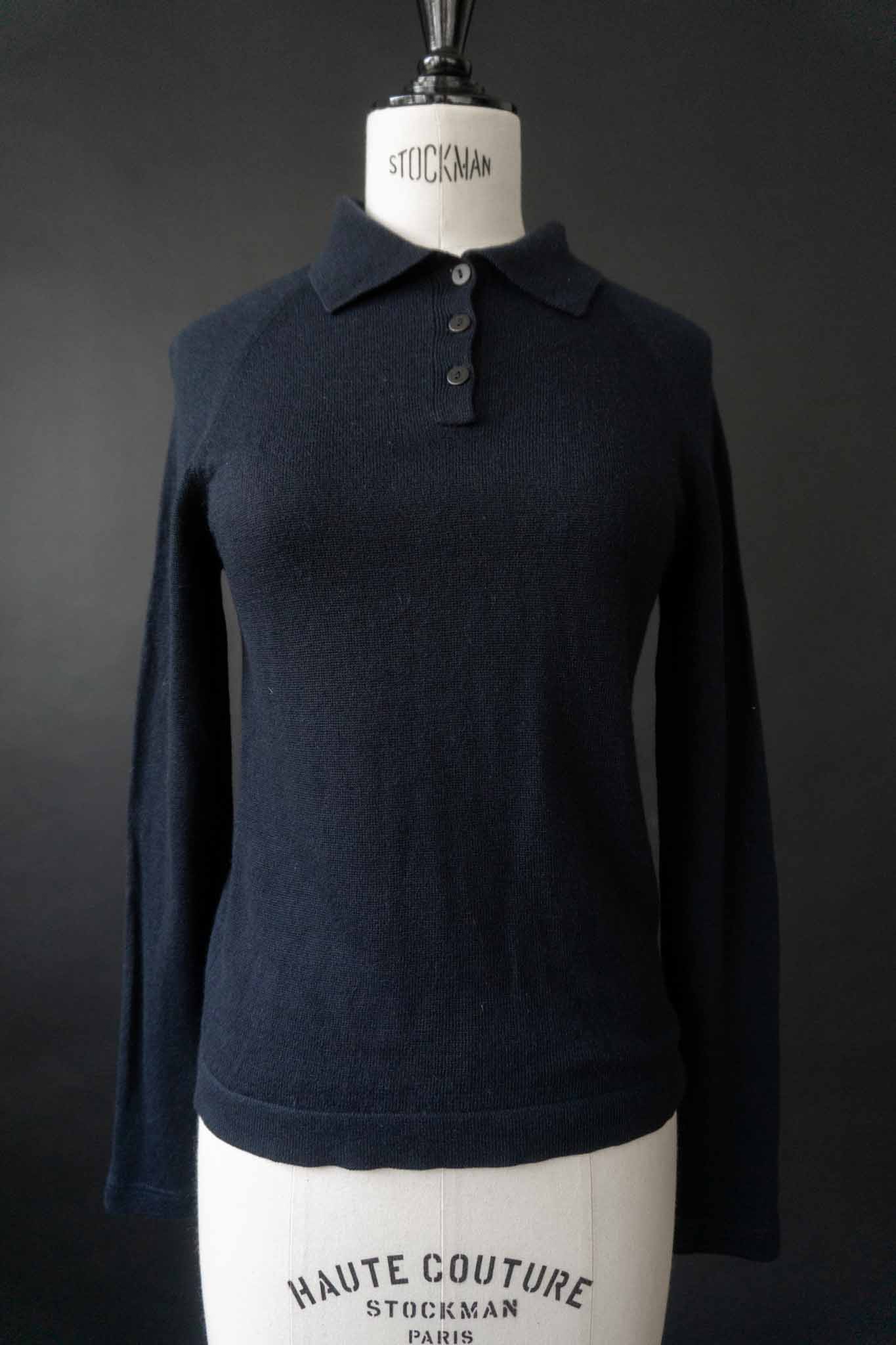 Vintage Iris von Arnim – Seide-Kaschmir Polo Pullover, XS–S theplaincircle vintage