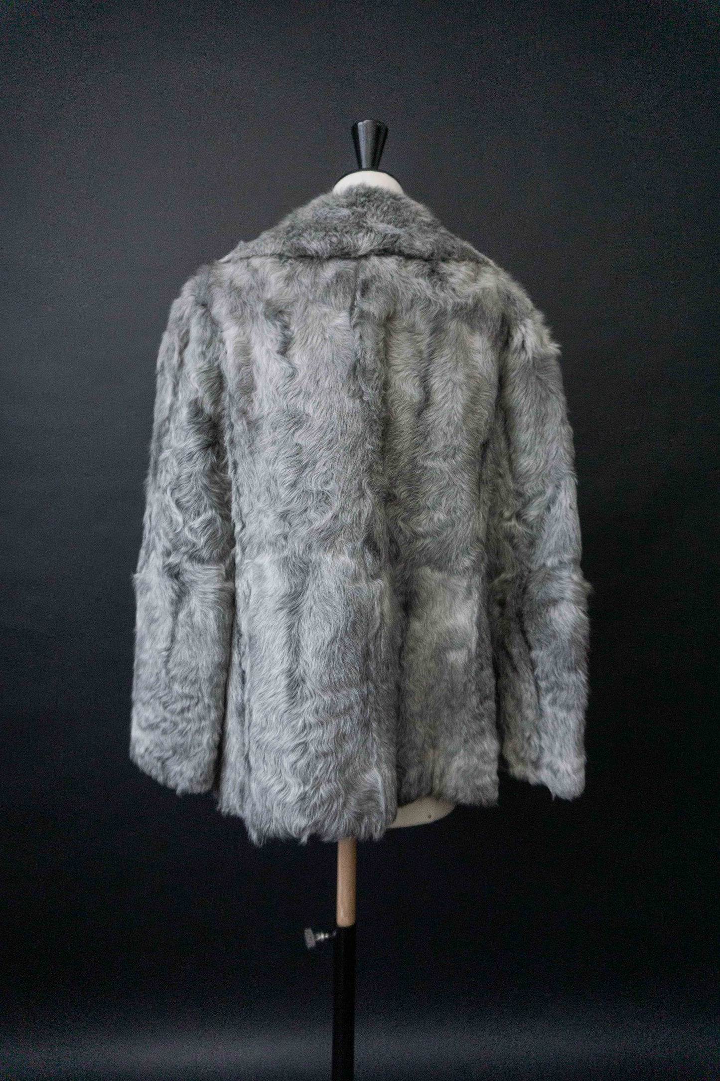 Vintage Lammfelljacke aus gewachsenem Schearling Grau