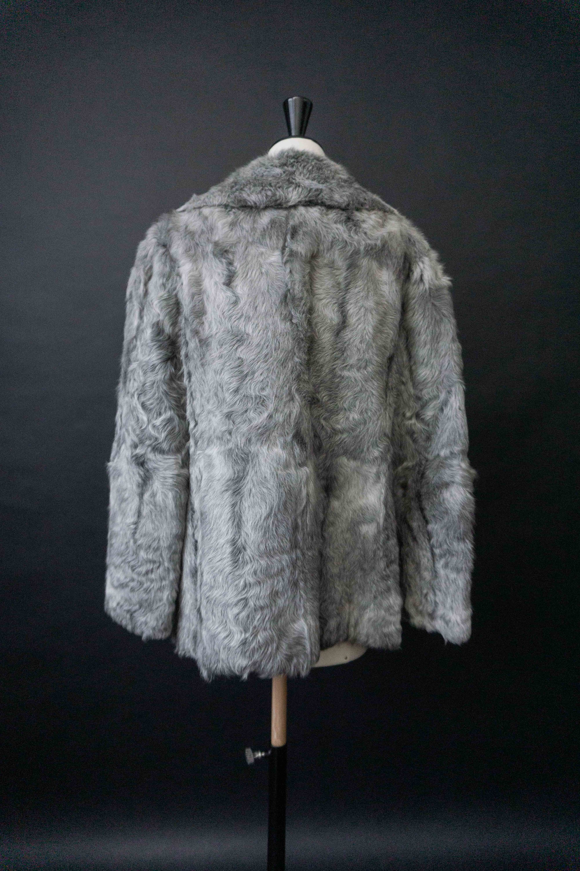 Vintage Lammfelljacke aus gewachsenem Schearling Grau