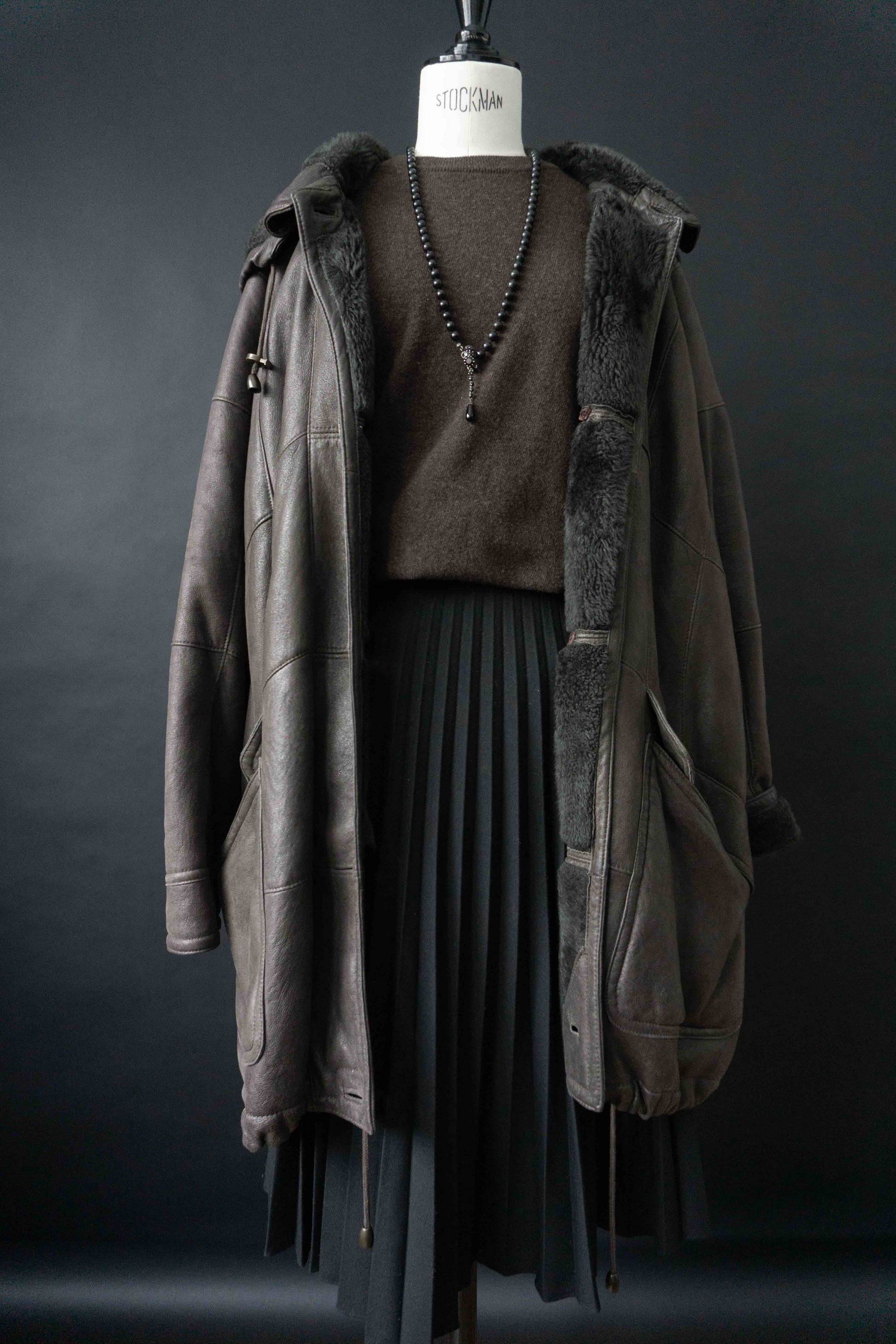 Vintage Pullover Lammwolle, Braun, S–L theplaincircle vintage