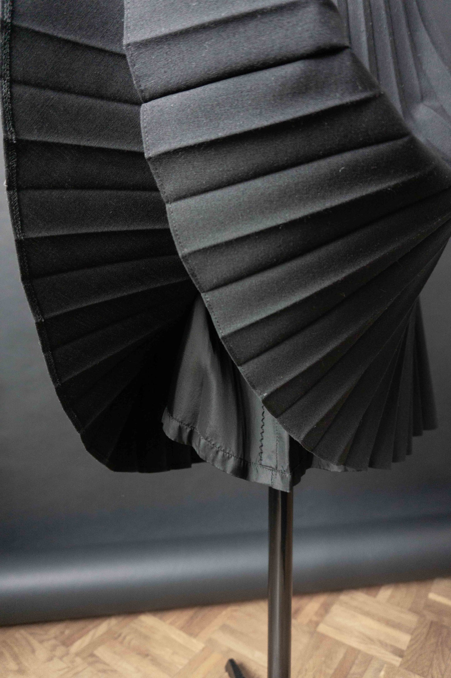 Vintage Babybat Faltenrock, Schwarz, XS–S theplaincircle vintage