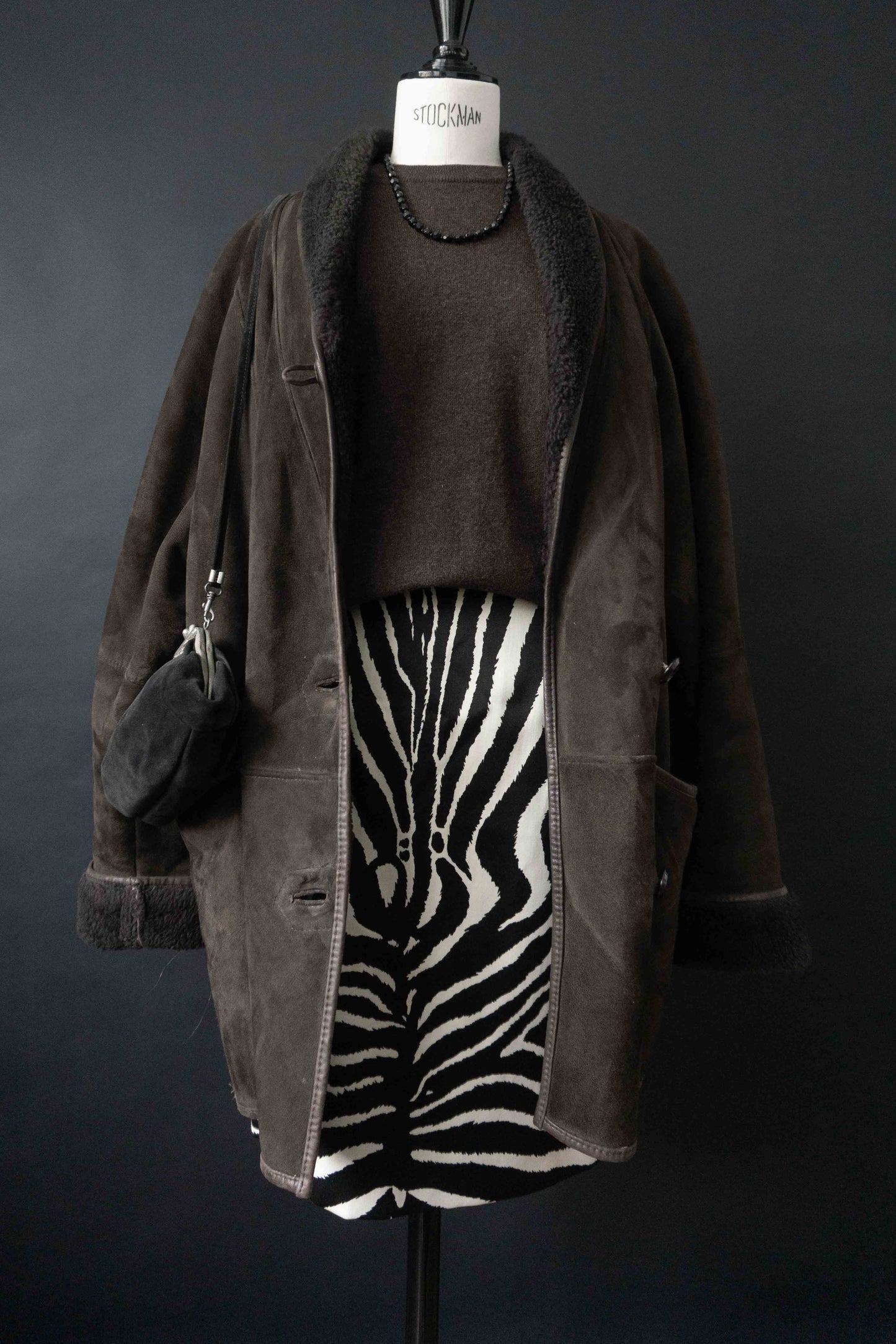 Vintage Lammfellmantel braun