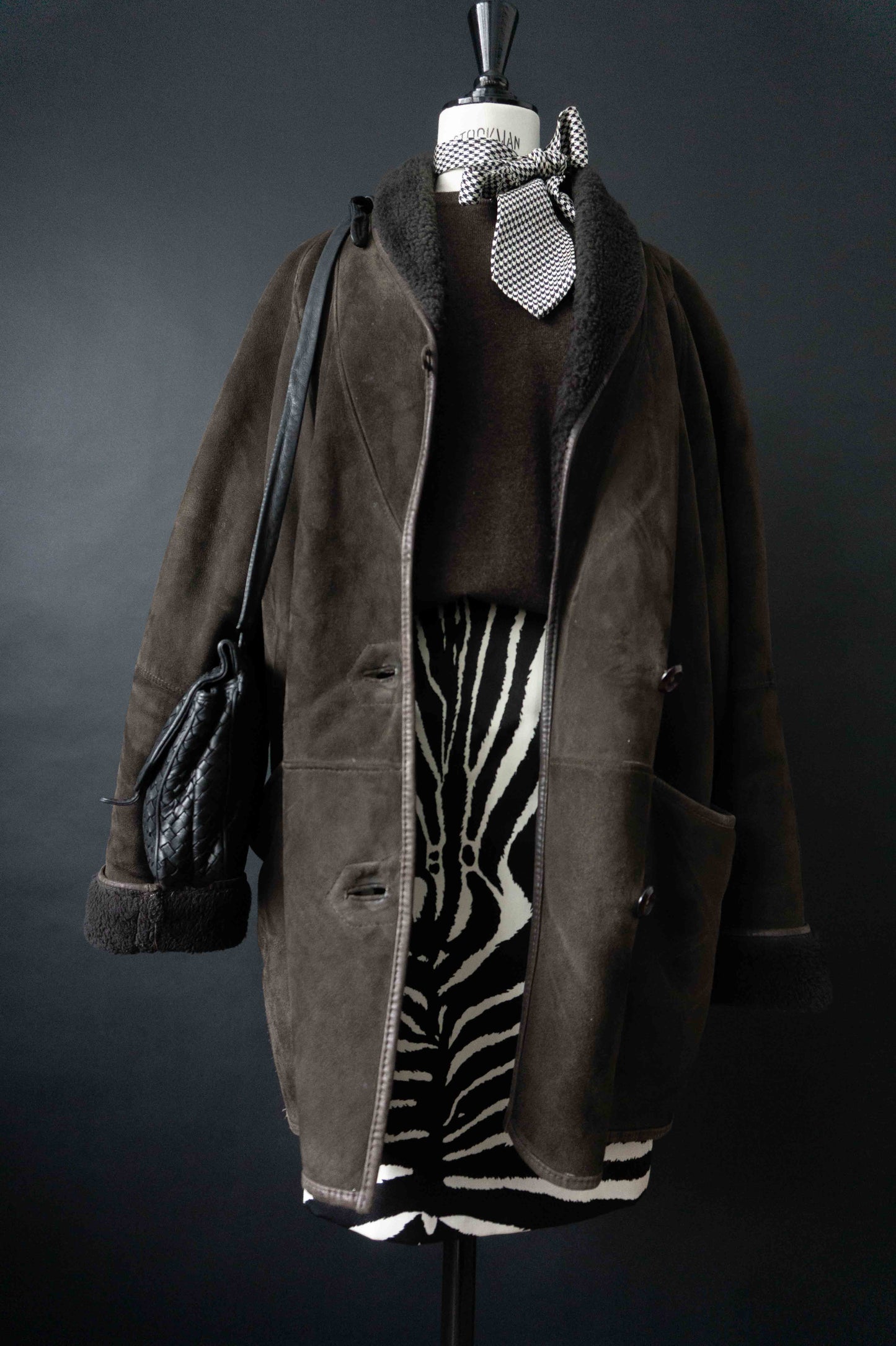 Vintage Lammfellmantel braun