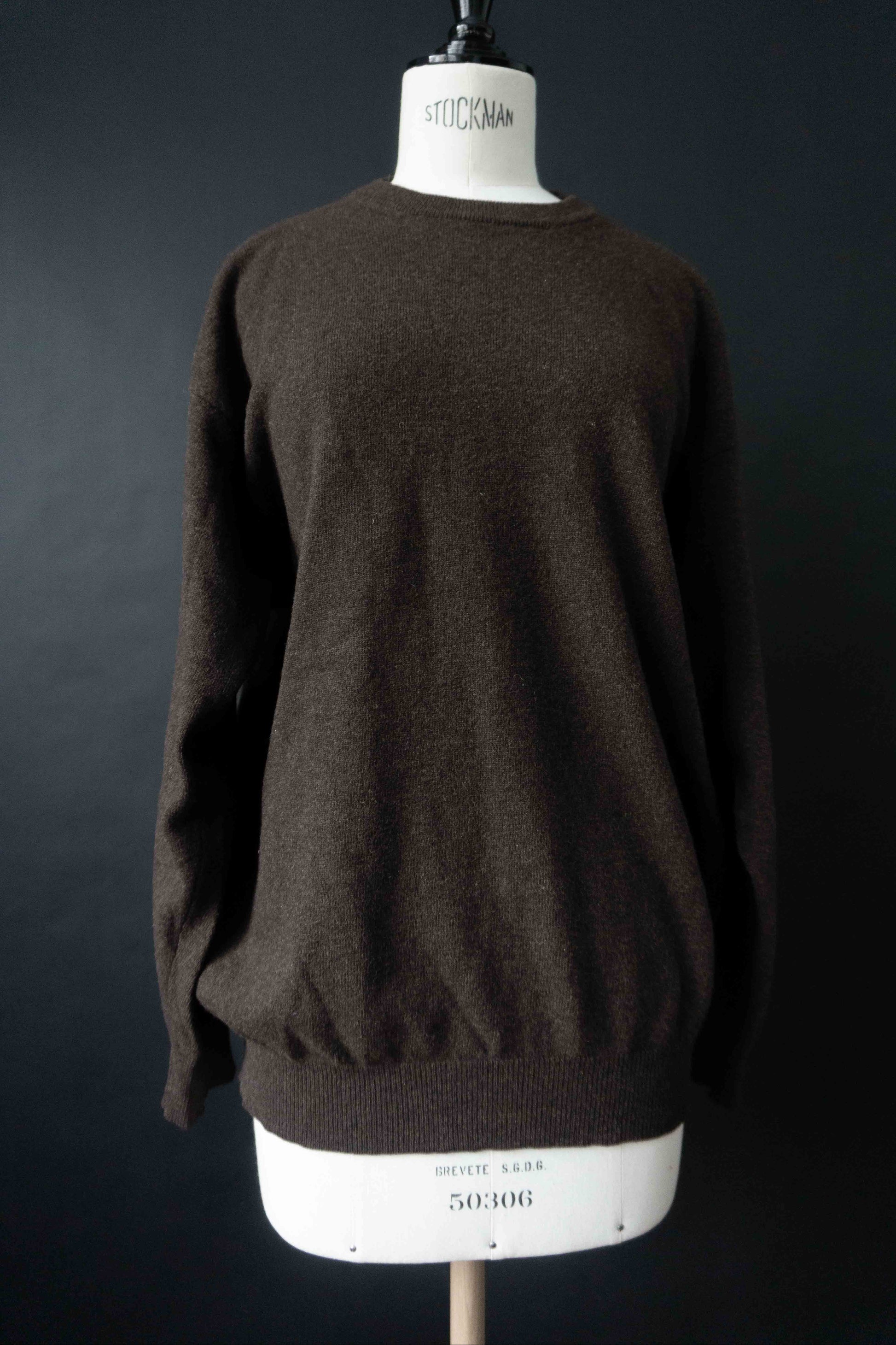 Vintage Pullover Lammwolle, Braun, S–L theplaincircle vintage