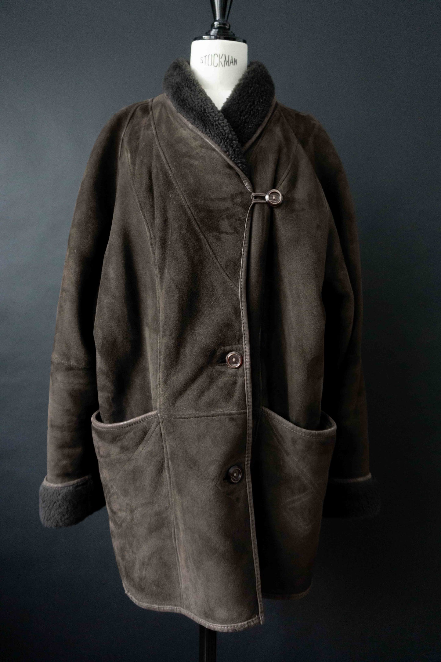 Vintage Lammfellmantel braun