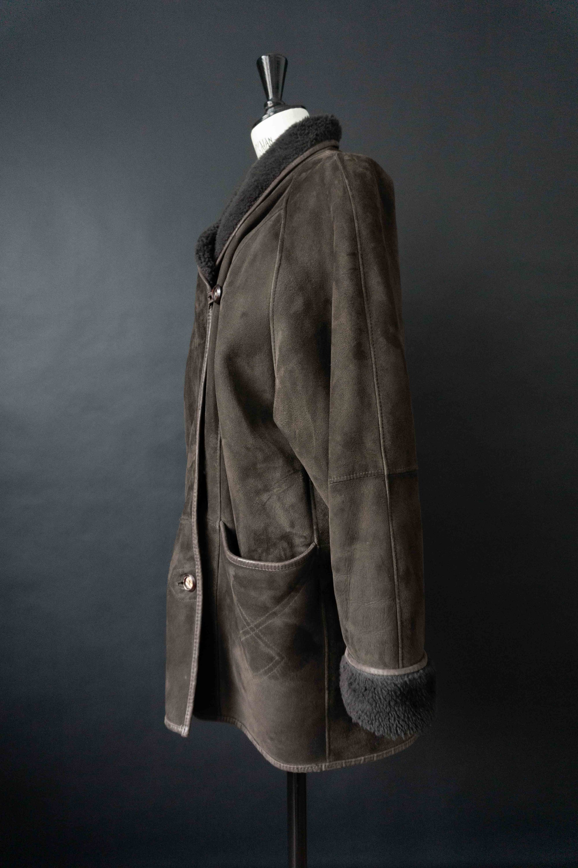 Vintage Lammfellmantel braun