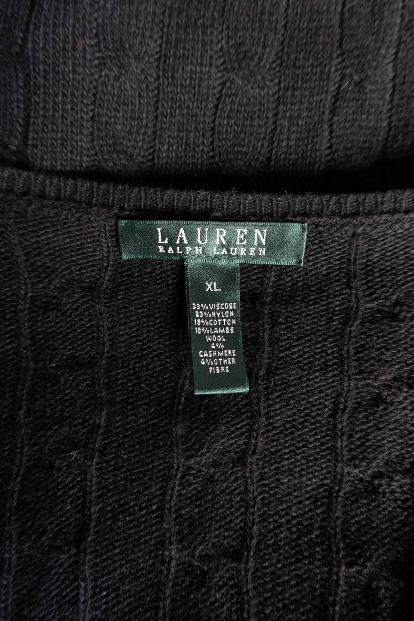 ralph lauren black cable knit sweater
