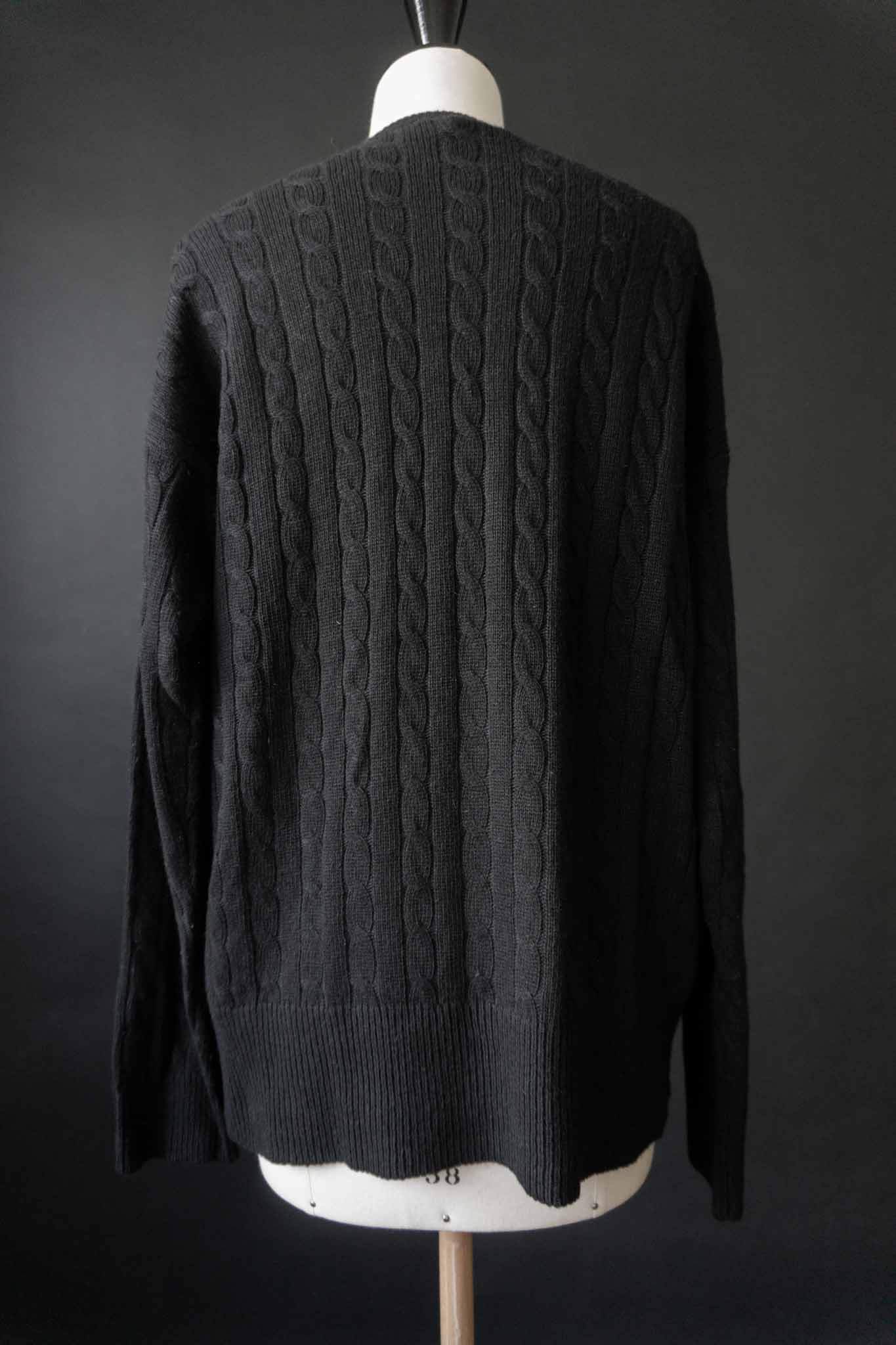 ralph lauren black cable knit sweater