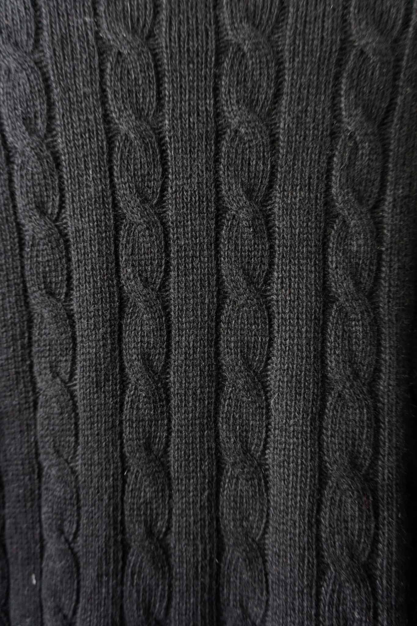 ralph lauren black cable knit sweater