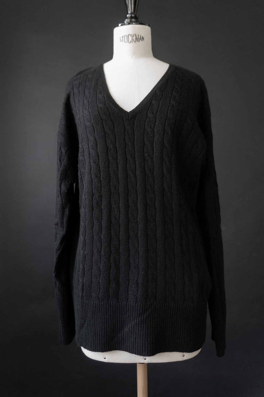 ralph lauren black cable knit sweater