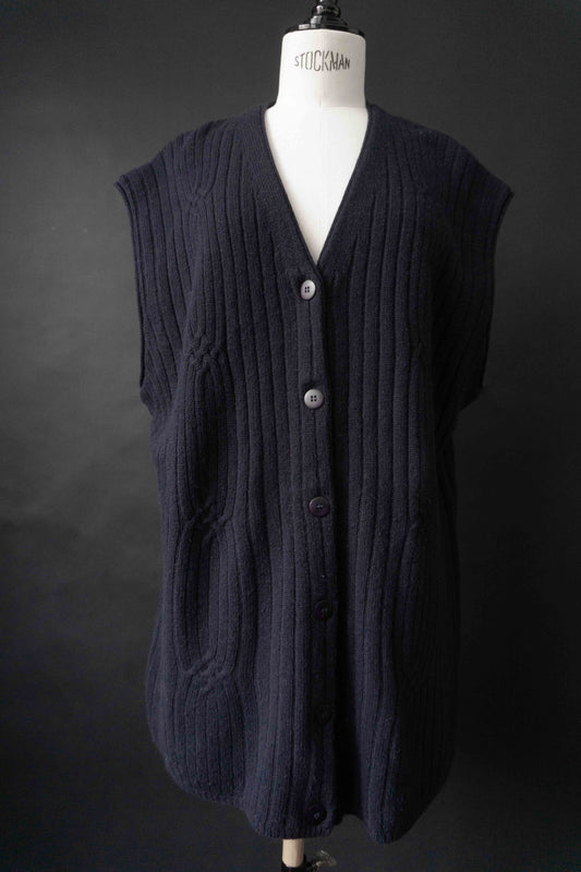 Vintage 80s Strickweste, Navy, M–L theplaincircle vintage
