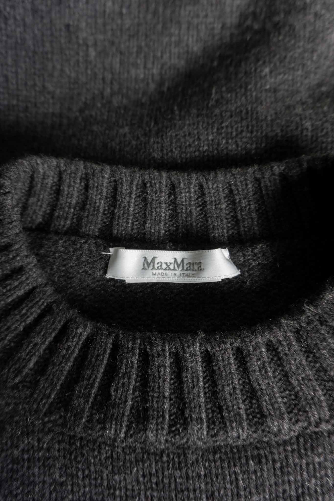 vintage max mara pullover wolle dunkelgrau