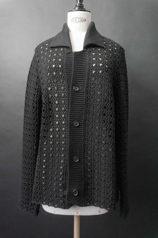 OMEN Hamburg Designer Lochmuster Strickjacke, M–L theplaincircle vintage