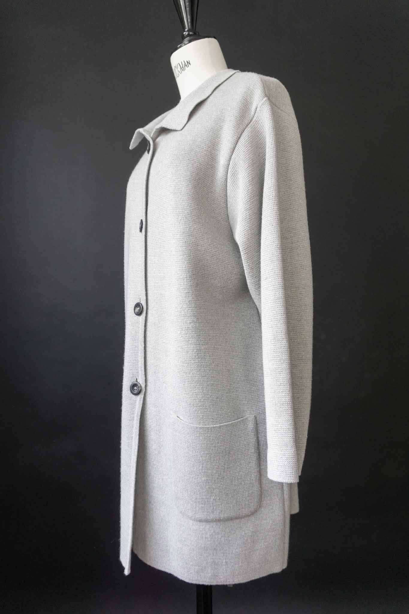 kathrin aargaard vintage strickmantel grau