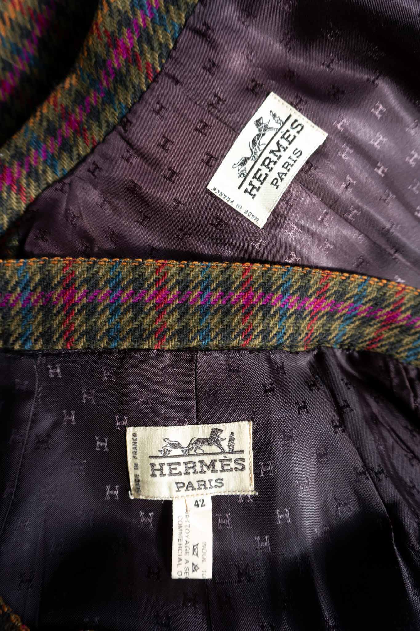 Vintage Hermes Kostüm Tweed 80s