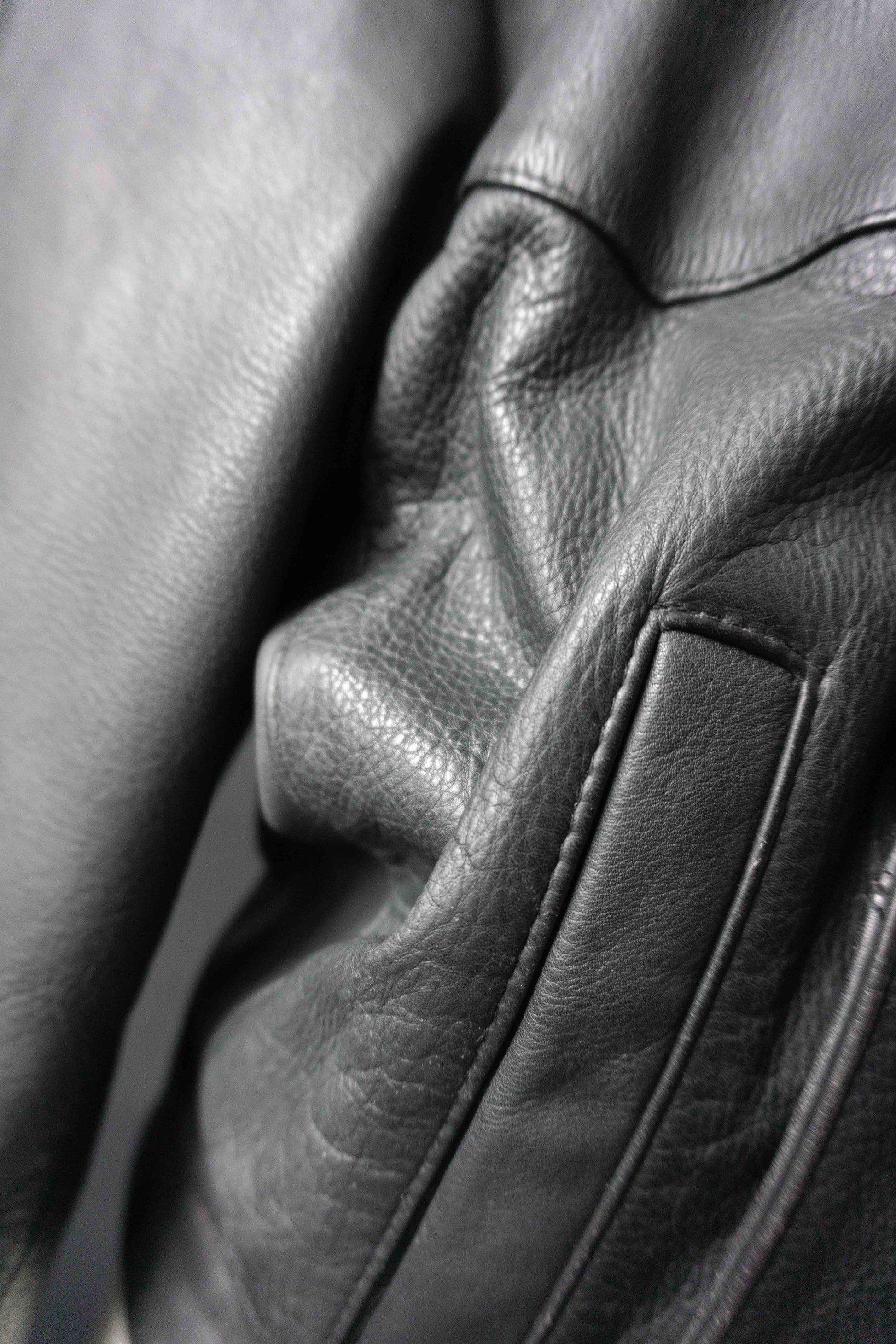 Vintage Lederjacke Schwarz Military Style – Cropped Double Breasted Jacket, M theplaincircle vintage
