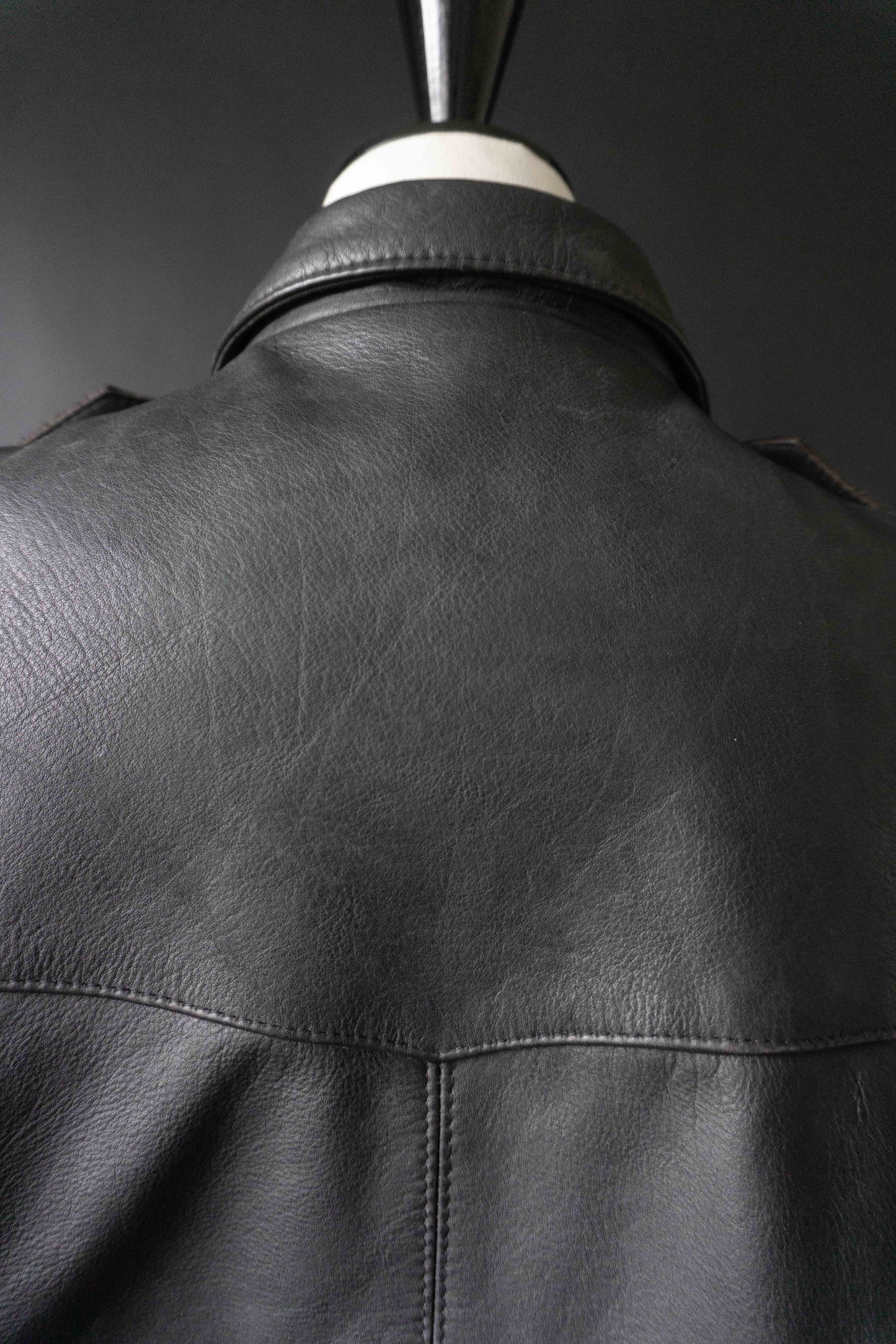 Vintage Lederjacke Schwarz Military Style – Cropped Double Breasted Jacket, M theplaincircle vintage