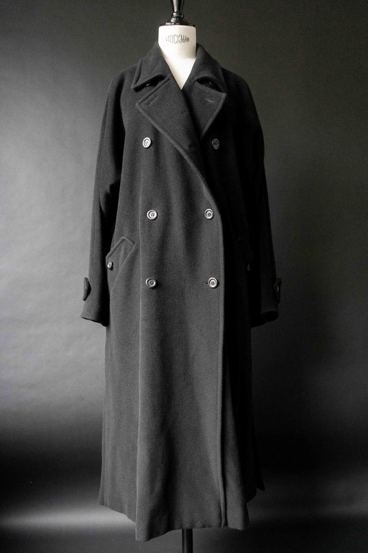 Vintage Max & Co 90s Mantel schwarz Wolle Angora Doppelreiher Max Mara Group
