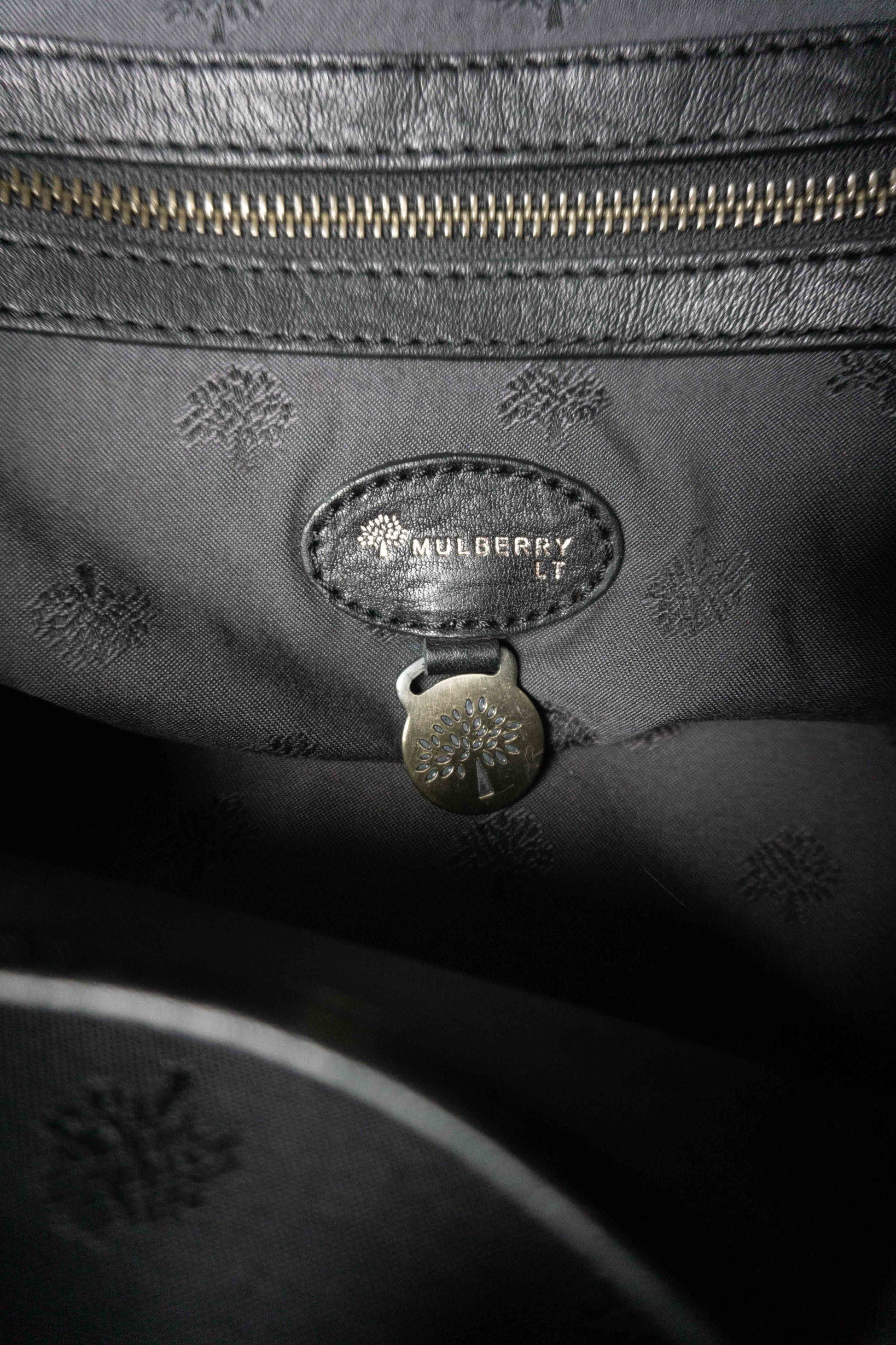 Y2K Mulberry Alexa Bag aus schwarzem Leder theplaincircle vintage