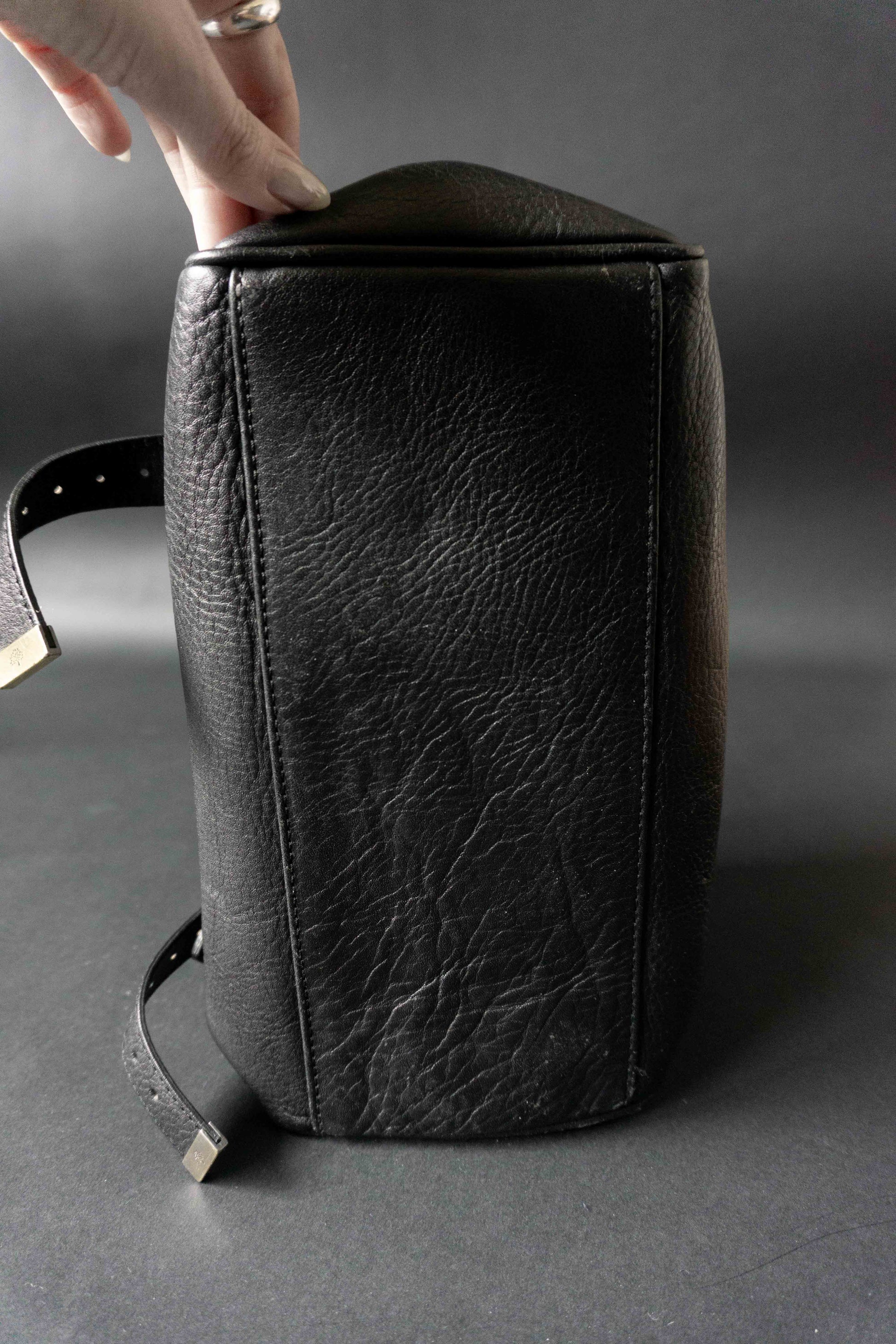 Y2K Mulberry Alexa Bag aus schwarzem Leder theplaincircle vintage