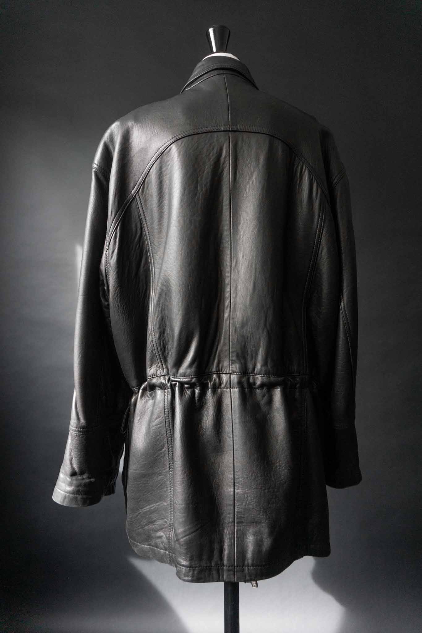 Schwarze Vintage Lederjacke Damen Oversized Herbstjacke 80s 90s