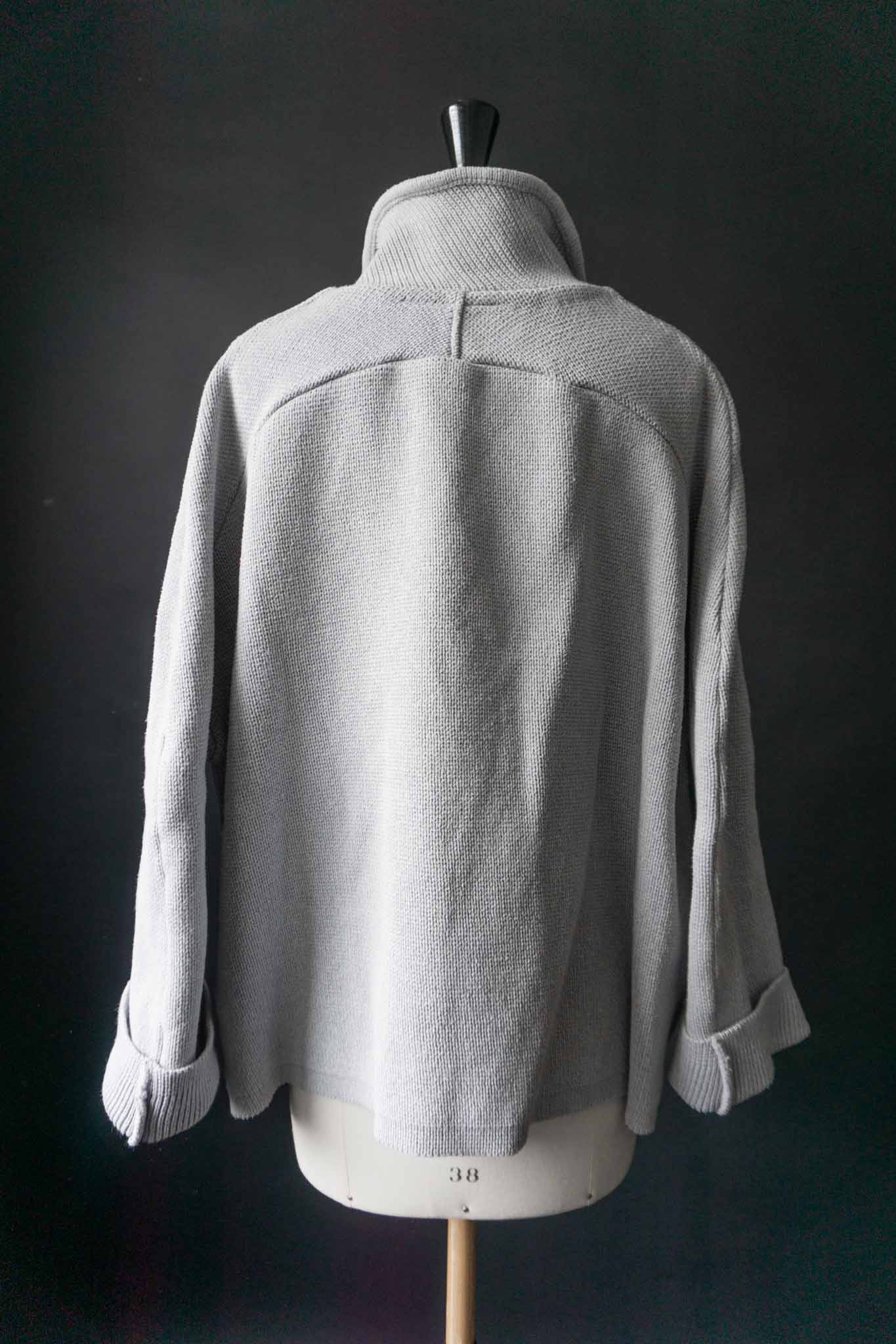 OMEN Strickjacke in Grau mit Reißverschluss