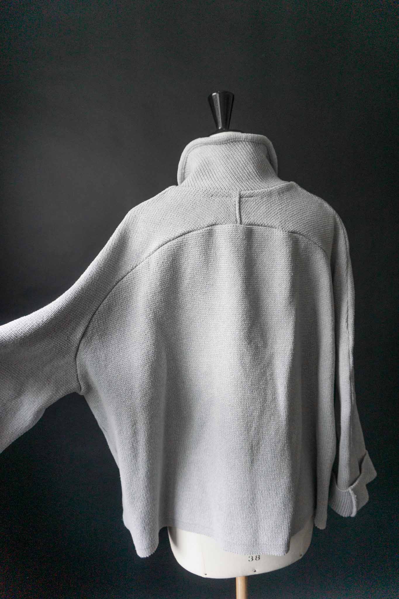 OMEN Strickjacke in Grau mit Reißverschluss