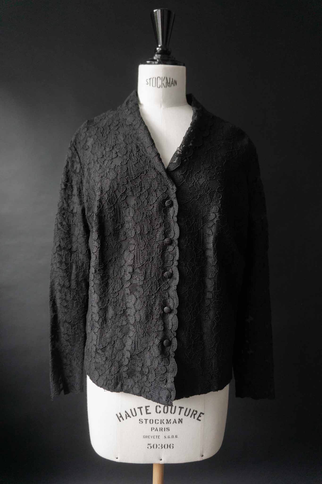 Vintage Spitzenjacke mit Stoffbezogenen Knöpfen