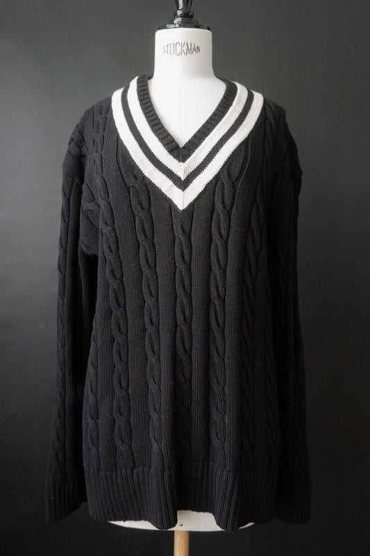 Vintage Ralph Lauren Preppy Goth Pullover, M–L