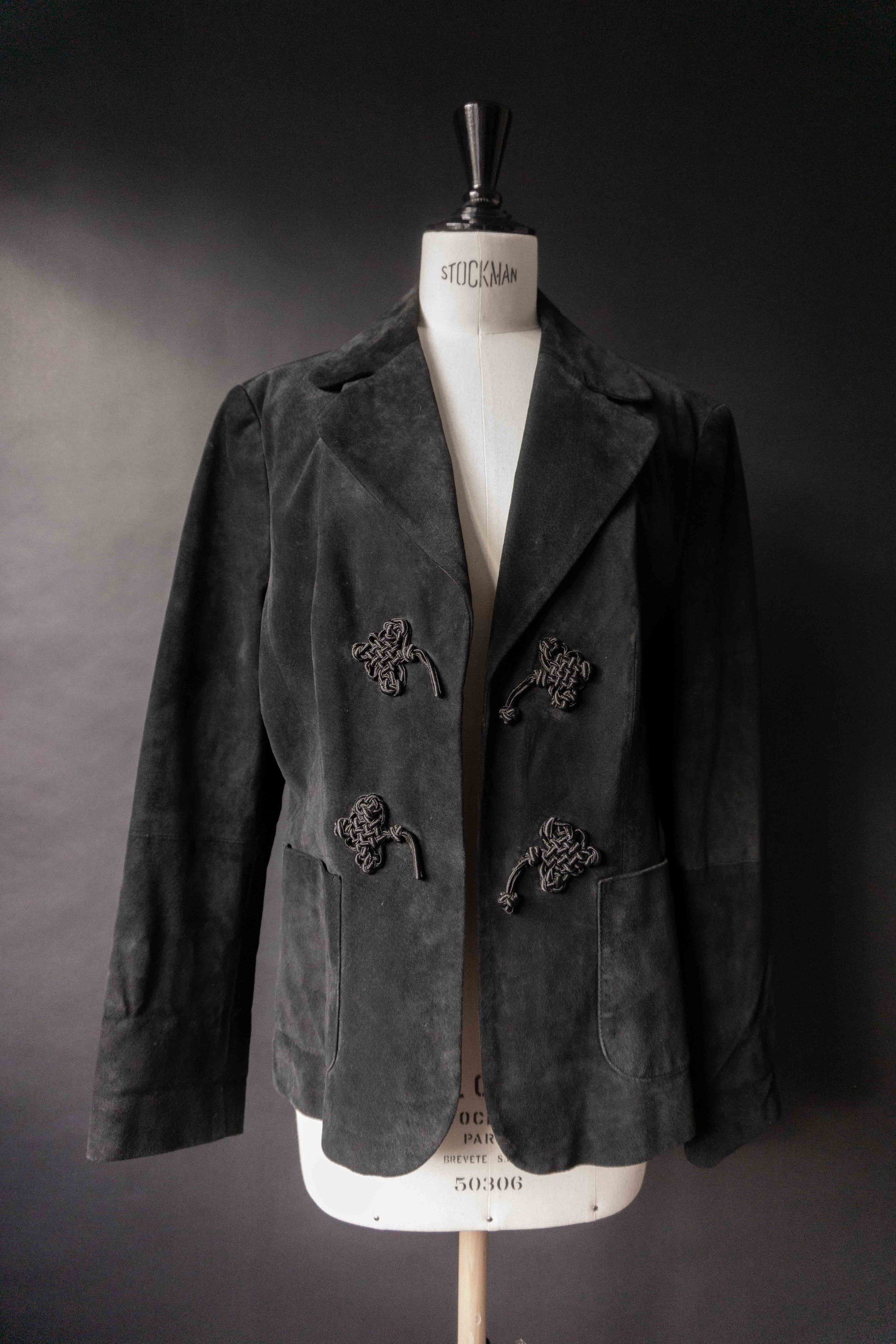 wildlederjacke schwarz damen vintage 90er