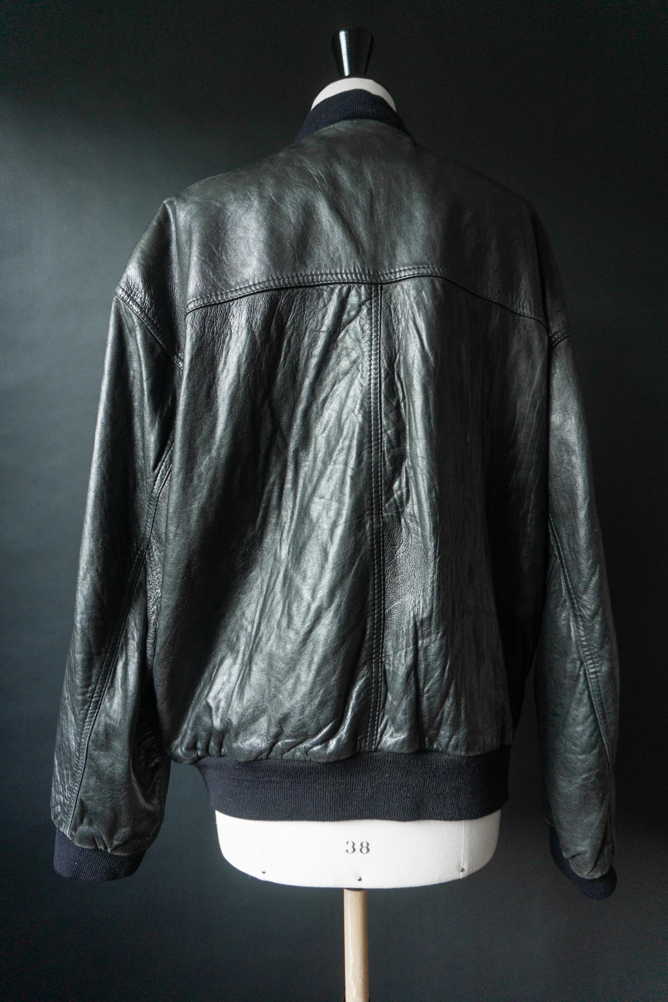 Vintage 80s Lederjacke Bomber Blouson, M–L theplaincircle vintage