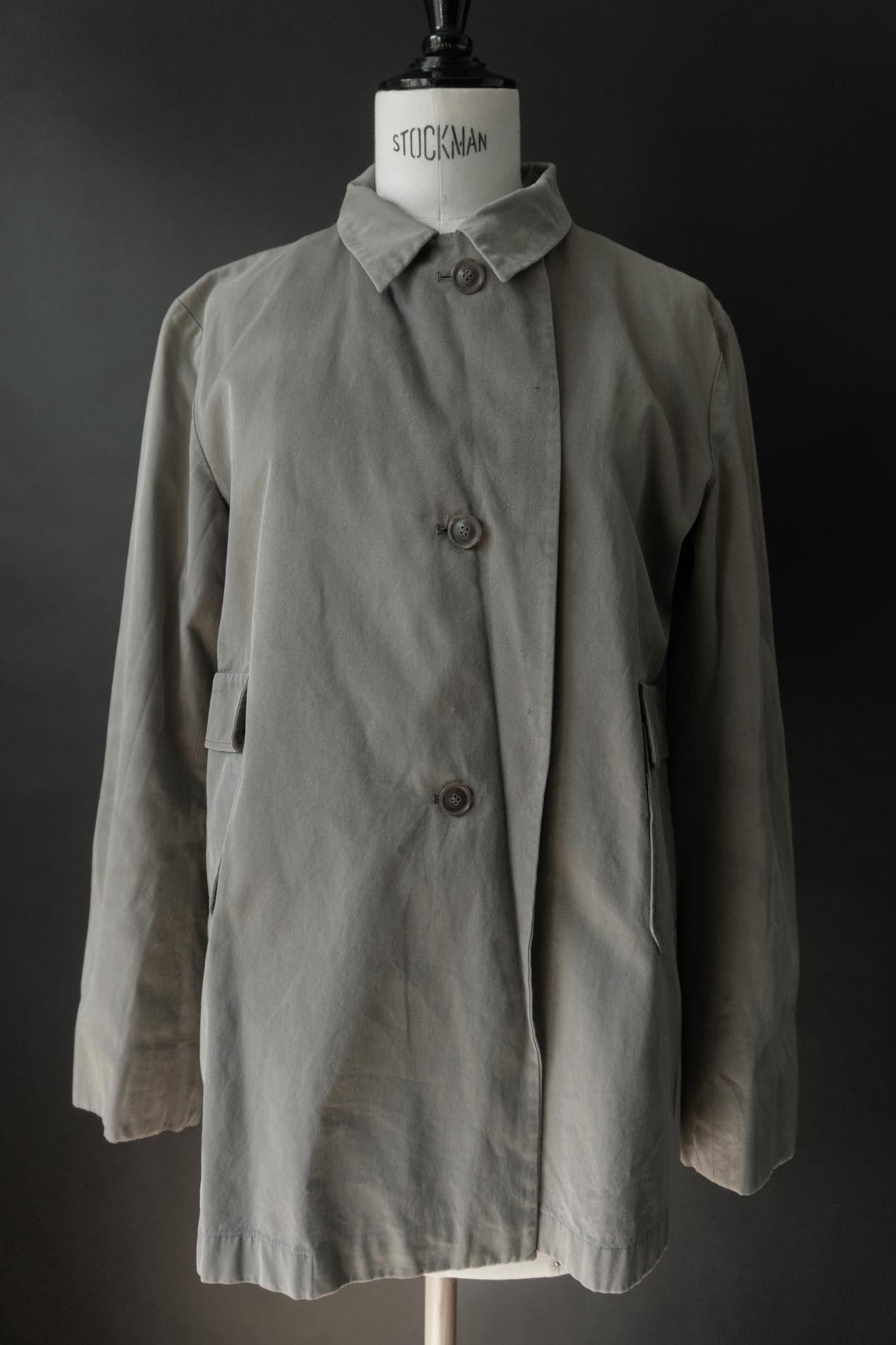 Vintage Baumwolljacke von Jil Sander in graugrün mit minimalistischem Schnitt