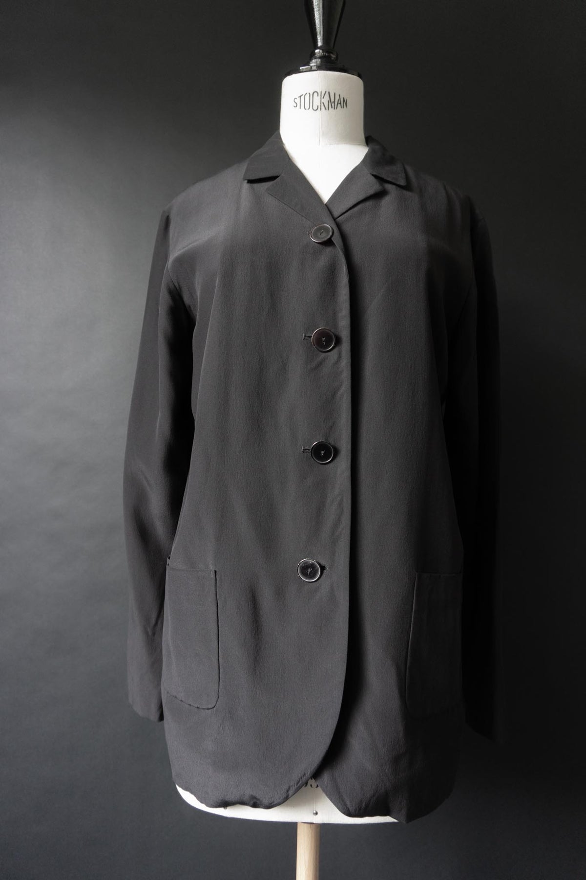 Vintage 90s Jil Sander Blazer aus Seide, S–M
