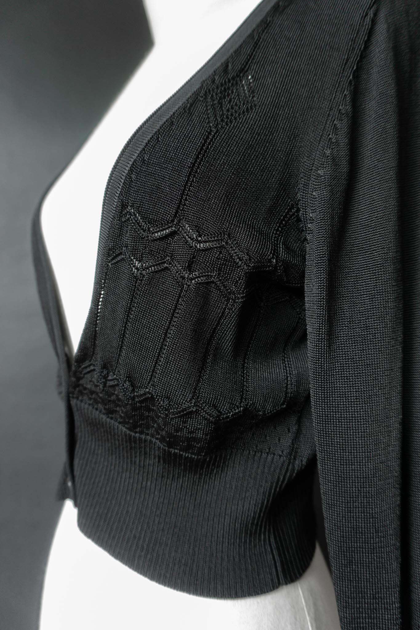 Vintage Cropped Knit Cardigan, Summer Goth, S–M theplaincircle vintage