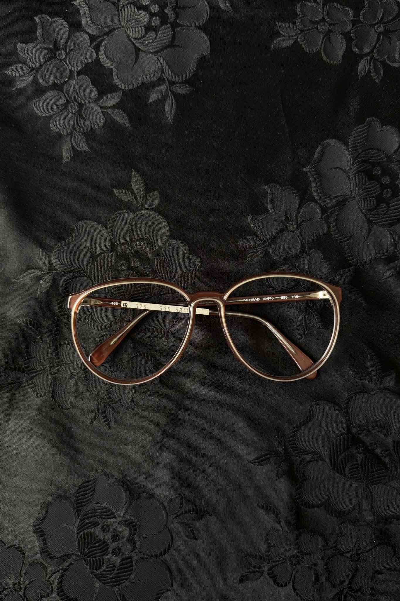Vintage 80s Brille Fassung, Orange-Braun