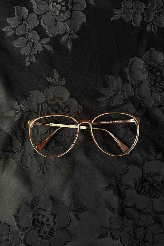 Vintage 80s Brille Fassung, Orange-Braun