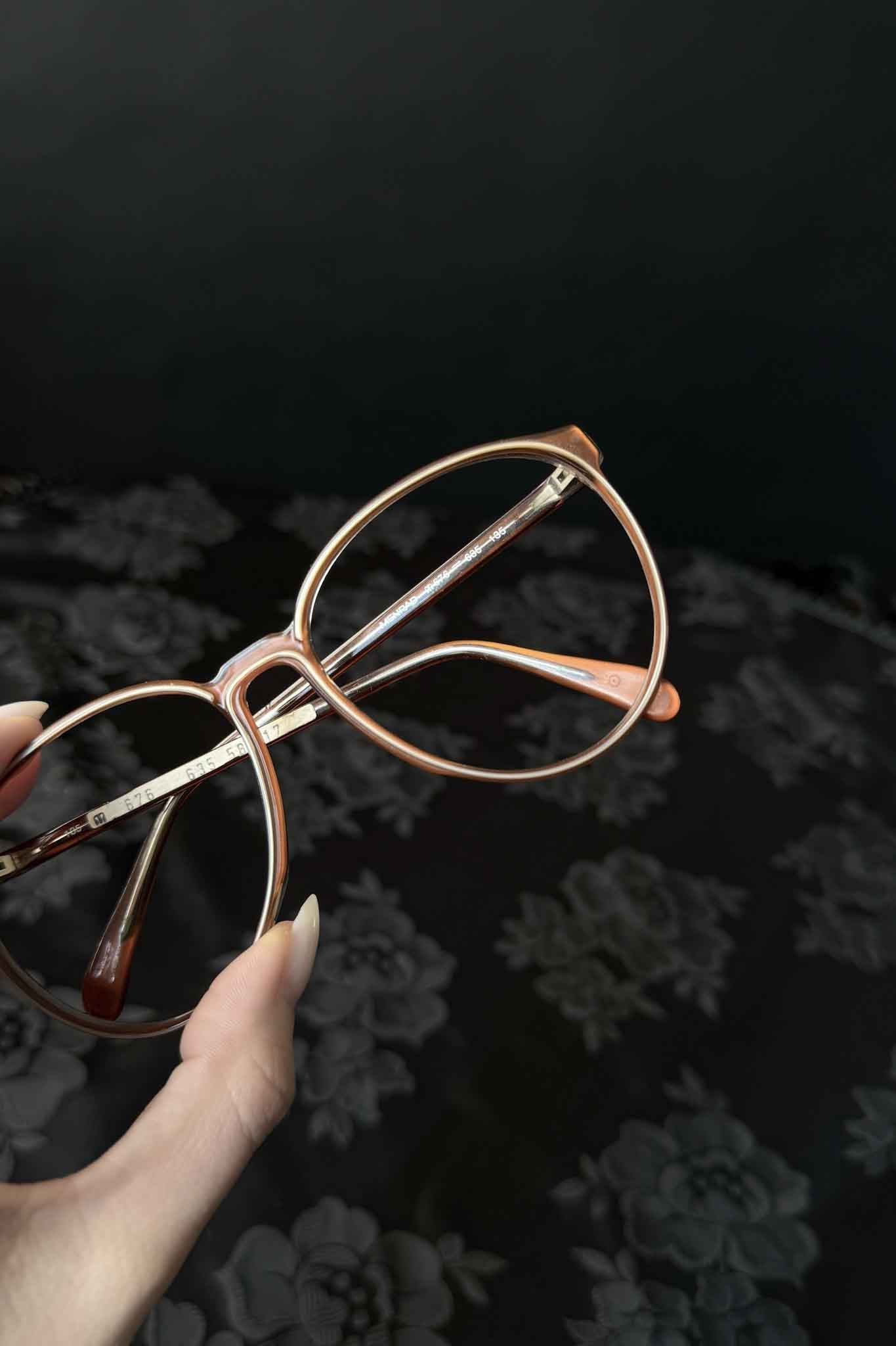 Vintage 80s Brille Fassung, Orange-Braun