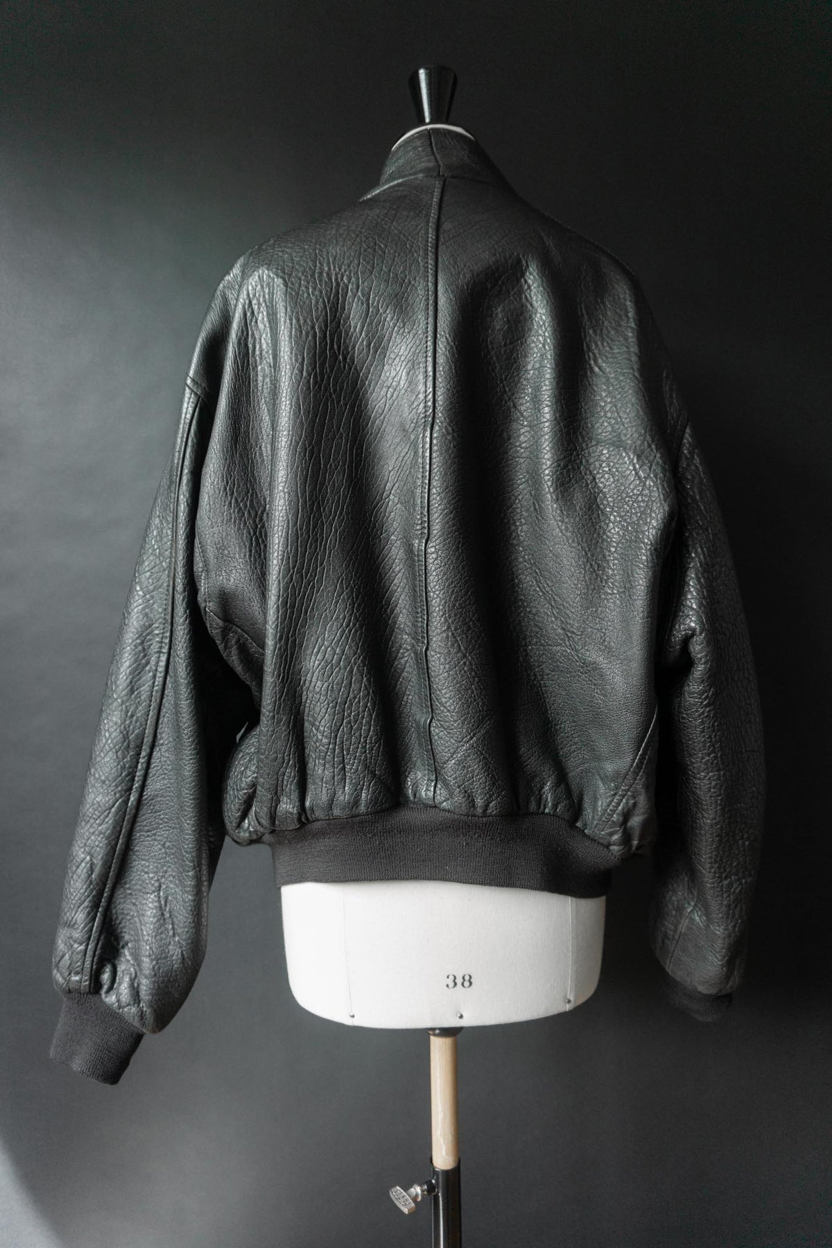 Vintage 80s Bomber Lederjacke, grained Leder, M–L