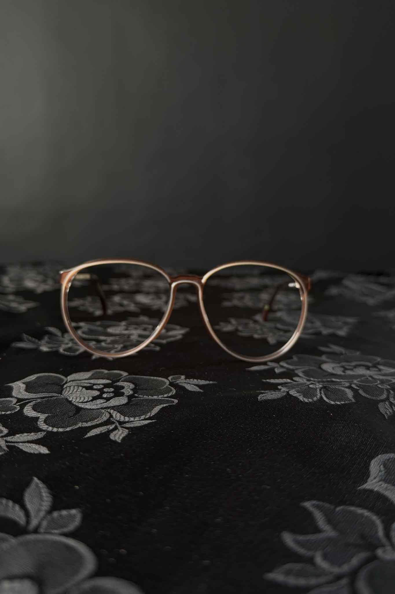Vintage 80s Brille Fassung, Orange-Braun